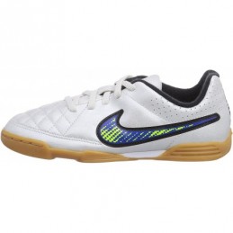 Nike Jr. Tiempo Rio II - Botas de fútbol - (White/Volt-Soar-Black)